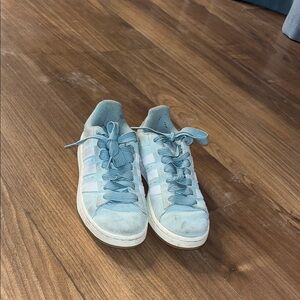 Adidas Sky Blue and White Sneakers